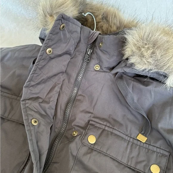 Universal Thread Dark Gray Fur-Trimmed Puffer Coat - Picture 3 of 8